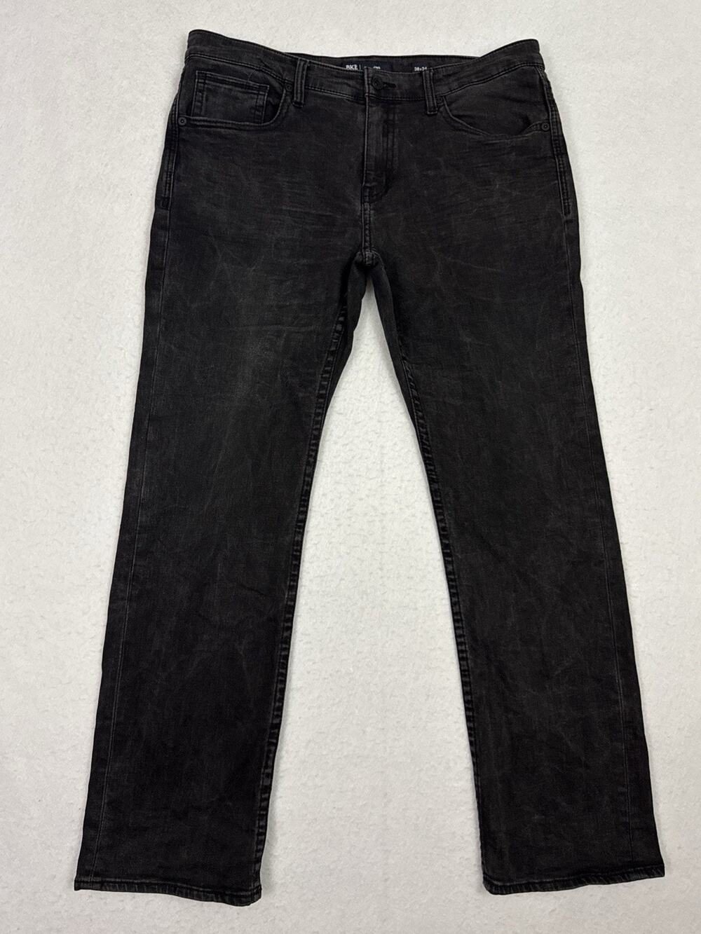 BKE Jake Jeans Mens 38x34 Washed Black Stretch Denim Western Cowboy